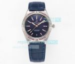 Swiss Replica Breitling Chronometer Automatic 36MM Blue Dial Diamond Bezel Watch